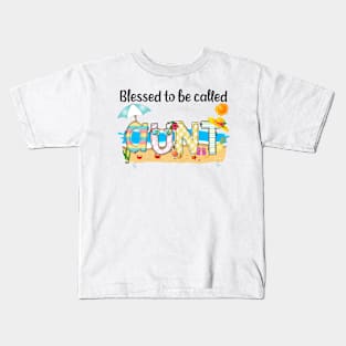 Blessed To Be Called Aunt Summer Beach Happy Mother's Kids T-Shirt